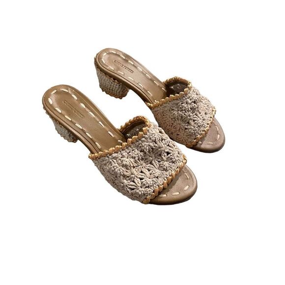 Carrie Forbes Womens Natural Abdel Raffia Mules Sandals Size 37 - Picture 8 of 8